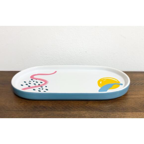 Grove Co Stoneware Oval Dish Snack Trinket Catch All Tray Hope In Bloom Design - Picture 5 of 6